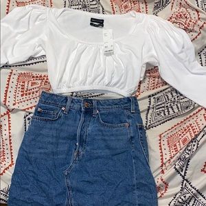 NWT Peasant crop top